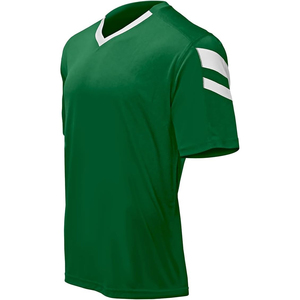 Maillot de football bleu marine à manches courtes pour homme, col rond, en polyester anti-humidité, vêtement d'entraînement toutes saisons, coupe classique - Product Image 4
