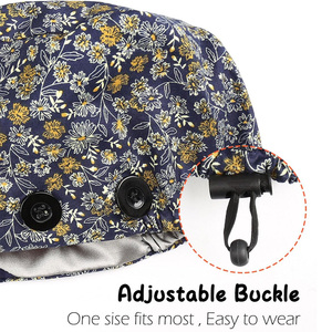 Gorro Quirúrgico con Estampado Floral y Botones, Unisex, Accesorios para Uniformes de Hospital, Gorro de Algodón y Poliéster Tejido, con Drenaje para Detección de Agujas - Product Image 6