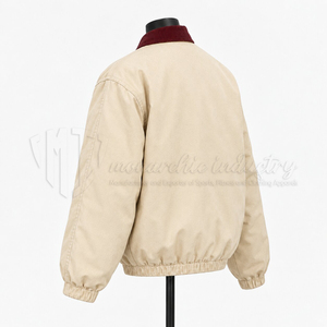 Veste pour homme sur mesure, col brodé, fermeture éclair, veste décontractée, vente en gros, fabricant OEM ODM - Product Image 4