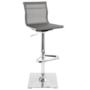 Mirage Contemporary Adjustable <b>Barstool</b> with <b>Swivel</b> in Silver Sleek Modern Design for Comfort and Style - Product Image 1