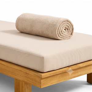 Conjunto de Tumbonas para Patio ARTERRA Premium, Tumbona de Madera de Teca con Sombrilla de Techo, Muebles de Lujo para Hotel o Villa - Product Image 4