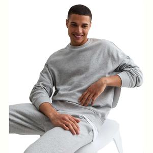 Ropa deportiva, chándal de cuello redondo en blanco, conjunto de chándal de dos piezas para hombre, tamaño personalizado, Sudaderas con cuello redondo, conjunto de Jogger, chándal de color gris - Product Image 1