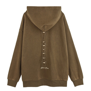 Sweat-shirt à capuche gothique Vancarhell, coupe oversize, motif squelette découpé, coton lavé, molleton français, unisexe, vêtement d'automne - Product Image 6