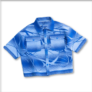 Camiseta de manga corta azul personalizada con estampado, fabricación de ropa OEM/ODM, venta al por mayor con descuento, camiseta en oferta. - Product Image 2
