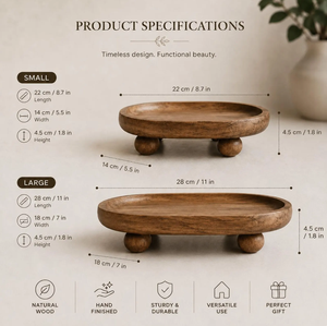 Plateau de présentation en bois de qualité supérieure avec support surélevé, plateau décoratif pour table basse, organisateur pour la décoration intérieure et l'hôtellerie - Product Image 3