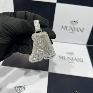 Pendentifs et Breloques de Luxe en Argent 925 avec Moissanite VVS Certifiée IGI, Micro-Incrustation, Style Hip Hop, Lettre Personnalisée, Unisexe - Product Image 5