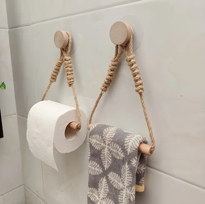 Home Storage <b>Rope</b> <b>Toilet</b> Paper <b>Roll</b> <b>Holder</b> <b>Rope</b> Towel Rack Bathroom Wall Storage Wholesale High Quality <b>Rope</b> <b>Toilet</b> Paper <b>Holder</b> - Product Image 3