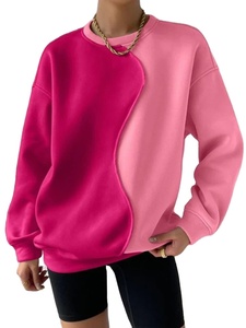 Mode automne femmes sweats hiver à manches longues Patchwork sweats à capuche pull ample élégant Streetwear hauts surdimensionné - Product Image 3