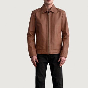Veste en cuir pour homme de style motard, collection hiver, look élégant, fabricant en gros, style luxueux - Product Image 1