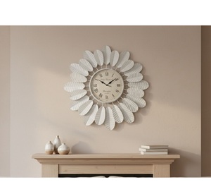 Elegant Round Floral <b>Wall</b> <b>Clock</b> with Roman Numeral Dial Decorative Home <b>Living</b> <b>Room</b> Accent <b>Clock</b> - Product Image 1