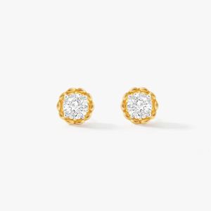 Pendientes de Diamantes de 1 Quilate con Corte Brillante CVD, Cultivados en Laboratorio, Certificados por IGI, Oro Amarillo de 9K, Color FG, Claridad VS1, Joyería Fina de Lujo para Novia - Product Image 2
