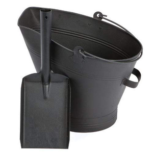 Nouvelle Arrivée : Seau à Charbon en Métal Noir Vieilli de Qualité Durable, Outil de Cheminée - Product Image 1