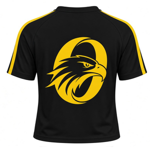 Maillot de cheerleading personnalisé noir et jaune à manches courtes – Tenue de sport athlétique pour l'entraînement et la performance - Product Image 2
