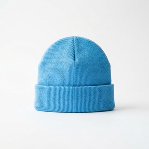 Bonnet d'hiver en acrylique de haute qualité, style décontracté, avec revers, tricoté, vente en gros OEM - Product Image 1