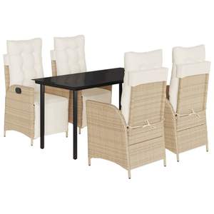 Juego de 4 Muebles de Jardín para Patio en Colores Beige, Negro, Crema y Blanco - Product Image 2