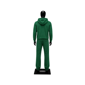Conjunto de chándal verde para hombre con sudadera con cremallera completa y pantalones deportivos de pierna recta, ropa deportiva informal, traje de jogging liso, venta al por mayor, ropa personalizada. - Product Image 2