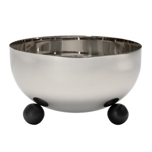Bol de service rond martelé en acier inoxydable plaqué or, écologique et non toxique, avec base en bois, pour la décoration de fêtes et de la maison - Product Image 5