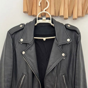 OEM ODM Women's Genuine Lambskin Leather Biker <b>Jacket</b> Slim Fit with Asymmetrical Zip and Belt 2026 - Product Image 5