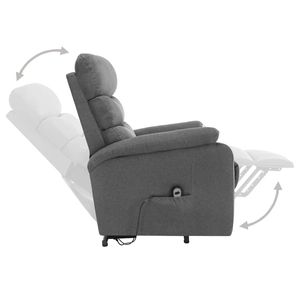 Poltrona per massaggio Power Lift in tessuto grigio chiaro - Product Image 5