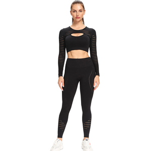 Fitness Wear 2-piece Sports <b>Bra</b> Set <b>For</b> Women Active Wear Plus Size Seamless Crop Tank Yoga Legging <b>Bra</b> Set - Product Image 4