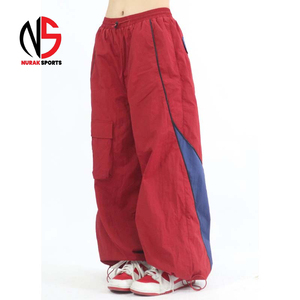 Wholesale Oversized Casual Polyester/Cotton Loose Windbreaker Sweat <b>Pant</b> NURAK Jogging Set Reflective Waterproof Men High - Product Image 1