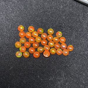 Ópalo Etíope Natural Naranja de 4mm, Cabujón Redondo de Fondo Plano, Gema Suelta Curativa con Juego de Color y Fuego, Directo del Fabricante y Proveedor - Product Image 1