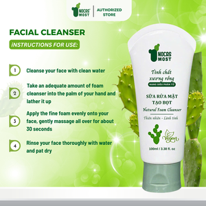 Nettoyant moussant pour le visage, marque privée, cactus, 100g, tube, naturel, pour usage quotidien - Product Image 3
