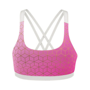 Wholesale Custom Sublimation Printed Sports Yoga Bra Women Seamless Quick-Dry High Support Gym Fitness Workout Bra OEM ODM - Product Image 6