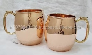 Mug en cuivre martelé à la main, design vintage en métal massif, à paroi simple, pour adultes, idéal pour les fêtes - Product Image 3