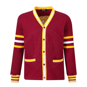 Cárdigan de punto rojo Sigma para hermandades, suéter unisex de algodón con bordado griego, letras DST, cuello en V, manga larga, estilo universitario - Product Image 1
