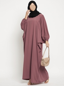 Wholesale Modest Dubai Beaded <b>Sequined</b> Long Sleeve Abaya Muslim Traditional Handmade Wedding Women Polyester Breathable V Neck - Product Image 3