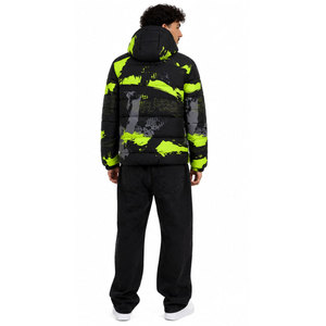 Men's Hooded Puffer Jacket Winter Sporty Printed Windproof Thick Polyester Warm <b>Coat</b> with Zipper Closure Regular Fit - Product Image 6