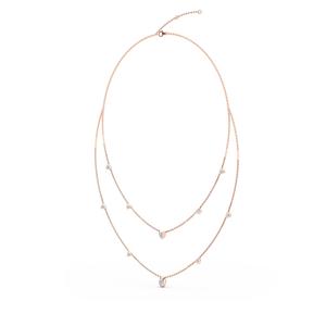 Collier double couche en or rose avec diamants de laboratoire taille poire 1,50 ct, design minimaliste pour femme, à porter au quotidien - Product Image 1