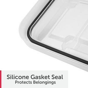 Contenitore di Stoccaggio in Plastica Impermeabile da 8,5 Galloni con Coperchio, Guarnizione e Chiusure Resistenti (Confezione da 2, Nero) - Product Image 5