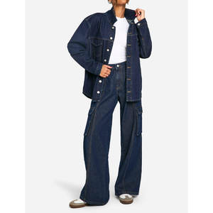 Veste en jean classique pour femme, boutonnée, coupe ample, décontractée, élégante, écologique, personnalisable, vêtement d'extérieur automne/hiver, couleur bonbon - Product Image 1