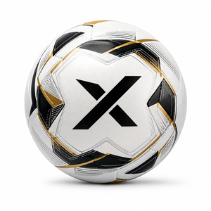 Ballon de football personnalisé de qualité supérieure X |   Blanc Noir Or |   Logo X |   Fabricant OEM ODM |   Design haut de gamme |   Qualité supérieure - Product Image 1