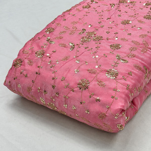 Tissu brodé SQ, tissu perlé, tissu en soie chiffon brodé, matière pour robe de soirée, textile fantaisie, vente en gros, exportation, fournisseur UE - Product Image 1