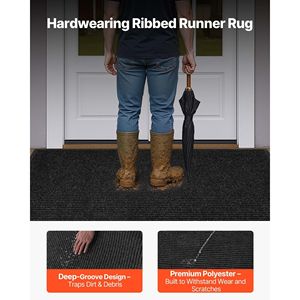 Tapis d'entrée commercial élégant à rayures industrielles 6 x 4 pieds, avec envers en PVC, pour intérieur et extérieur, usage intensif - Product Image 3