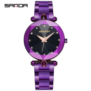 Reloj de cuarzo, reloj informal personalizado y sencillo para parejas, calendario moderno, reloj impermeable con diamantes incrustados. - Product Image 6