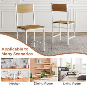 Set di 4 Sedie da Cucina Contemporanee con Telaio in Metallo, Capacità 330 LBS, Seduta in Pelle PU Rimovibile e Schienale in PP - Product Image 5