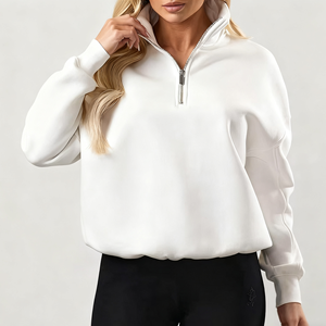 Sudadera Personalizada de Corte Regular para Hombre, Forrada para Invierno, Bordada, Lisa, Blanca, 100% Algodón Orgánico, Felpa - Product Image 2