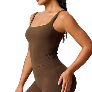 Ensemble de sport en nylon personnalisé, tenue de yoga une pièce, vêtements de sport, combinaisons une pièce pour femmes, combinaisons dos nu - Product Image 3