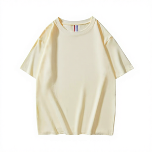 เสื้อยืดคอกลมแขนสั้นผ้าฝ้ายสีพื้นทรงปกติ สไตล์สตรีทแวร์ รับผลิตแบบ OEM ODM ขายส่งจำนวนมาก - Product Image 4