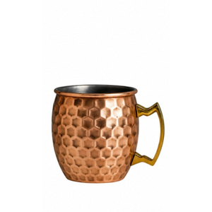 Vente en gros de tasses à Moscow Mule en cuivre pur avec motif de feuilles en relief, tasse à bière avec poignée en laiton, tasse à cocktail en acier inoxydable de qualité alimentaire - Product Image 3