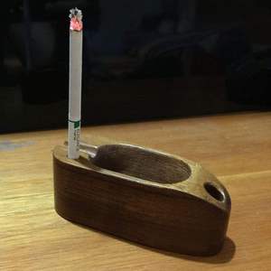 Premium Handmade American Style Wooden Tabletop Cigar <b>Ashtray</b> Customized Shape Classic Eco-Friendly Smoking Accessory for Home - Product Image 5