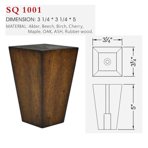 Pieds de meubles en bois carrés coniques, pieds de canapé, de chaise et de table en bois massif, style moderne, OEM Vietnam - Product Image 1