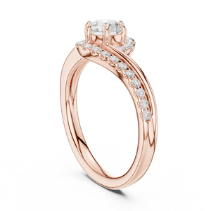 Anillo de Compromiso, Boda y Aniversario para Mujer, con Diamante Cultivado en Laboratorio E VS de 0.50 CT, Corte Clásico, Oro Sólido de 14K, Certificado IGI - Product Image 3