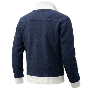Cardigan tendance pour homme en tissu technique uni, col roulé zippé, en polaire tricotée, anti-plis, séchage rapide, idéal pour l'hiver et les affaires - Product Image 6