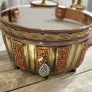 Bracelet en cuivre massif réglable fait à la main Design traditionnel manchette moderne Antique de qualité supérieure pour les bracelets de mode de santé - Product Image 3