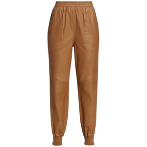 Pantalones de cuero para mujer al por mayor, hechos a medida, con tela transpirable, múltiples bolsillos, para gimnasio, uso diario, informales, OEM - Product Image 1